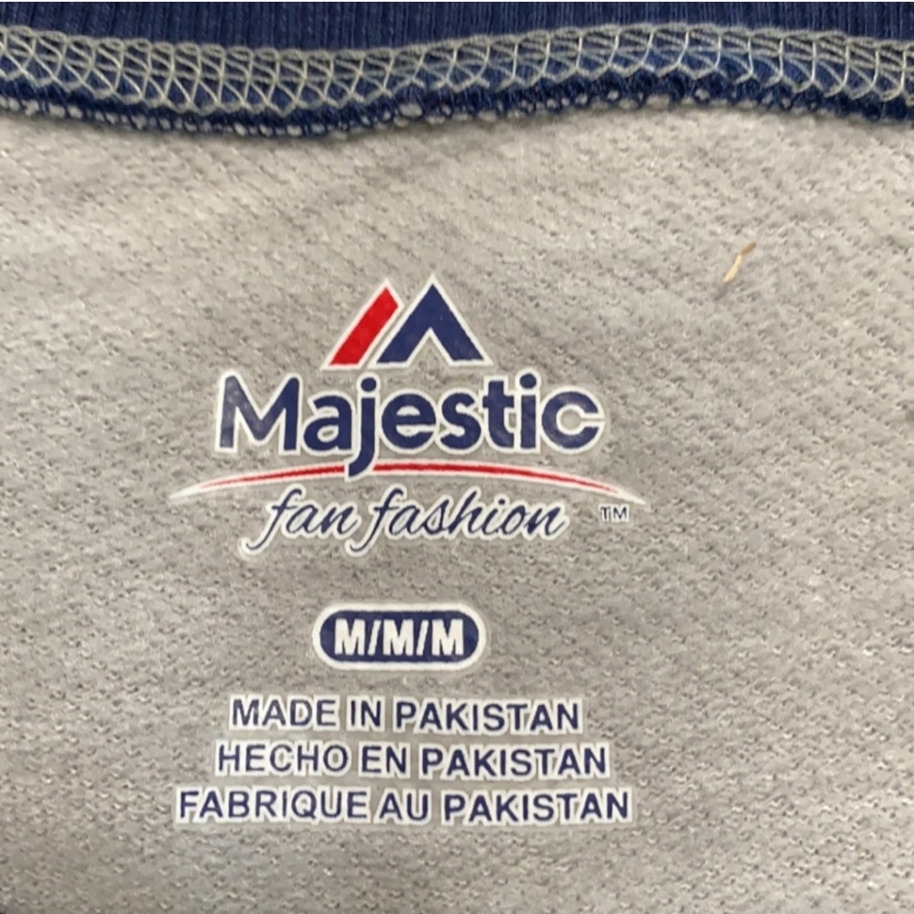 Majestic Patriots Grey & Blue Pocket Sweatshirt Men Size M - Picture 3 of 6